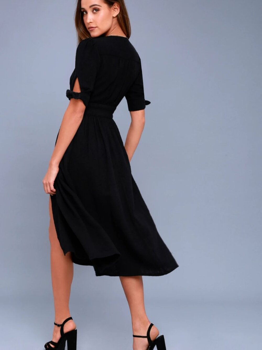 Free People - Love of My Life Midi Dress - NWT - Size XL - Black - Picture 8 of 13